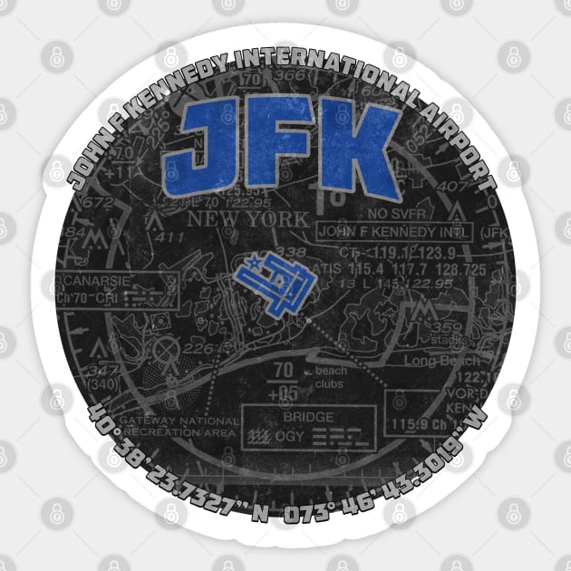 JFK Airport NYC Airspace Design Sticker by DesignedForFlight